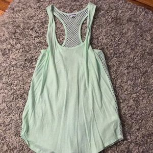 Teal racer back tank top. Mesh back